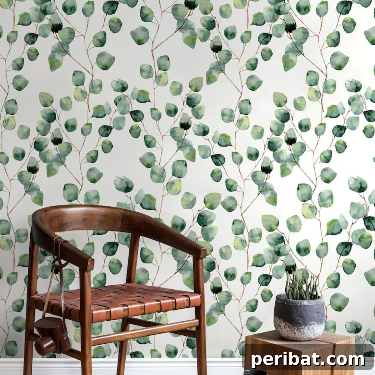 49 Creative DIY Wallpaper Ideas and Essentials 26 Botanical Leafy Wallpaper