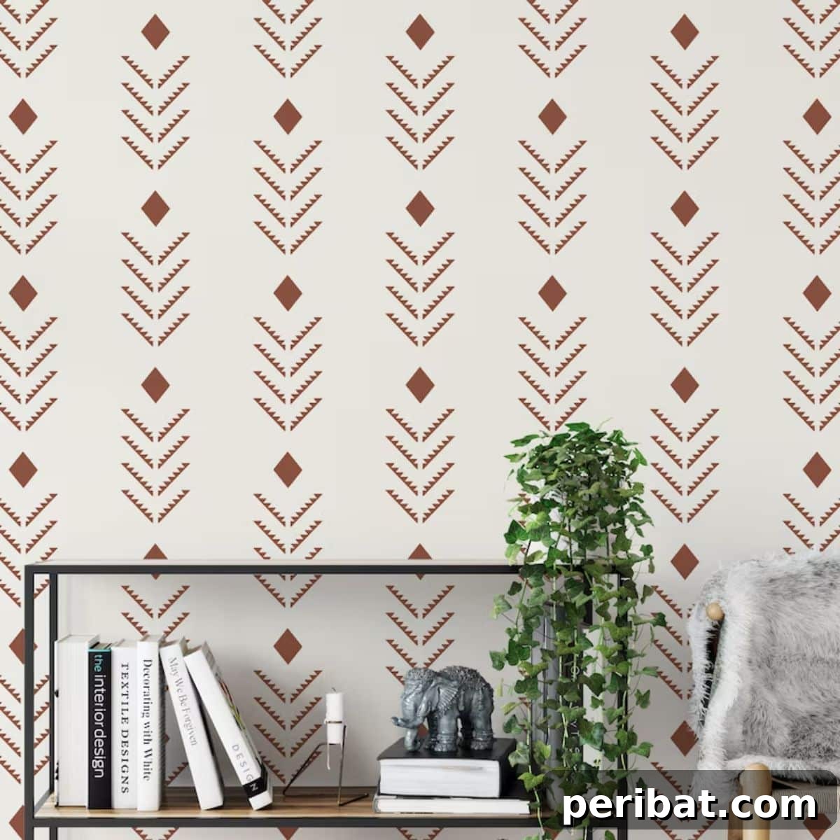 49 Creative DIY Wallpaper Ideas and Essentials 5 Zoom Arrow Pattern Wall Stencil DIY Wallpaper
