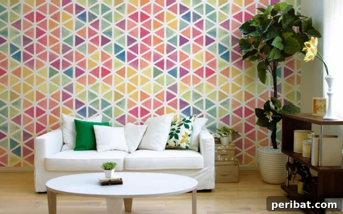 49 Creative DIY Wallpaper Ideas and Essentials 46 Colorful Geometrical Wallpaper
