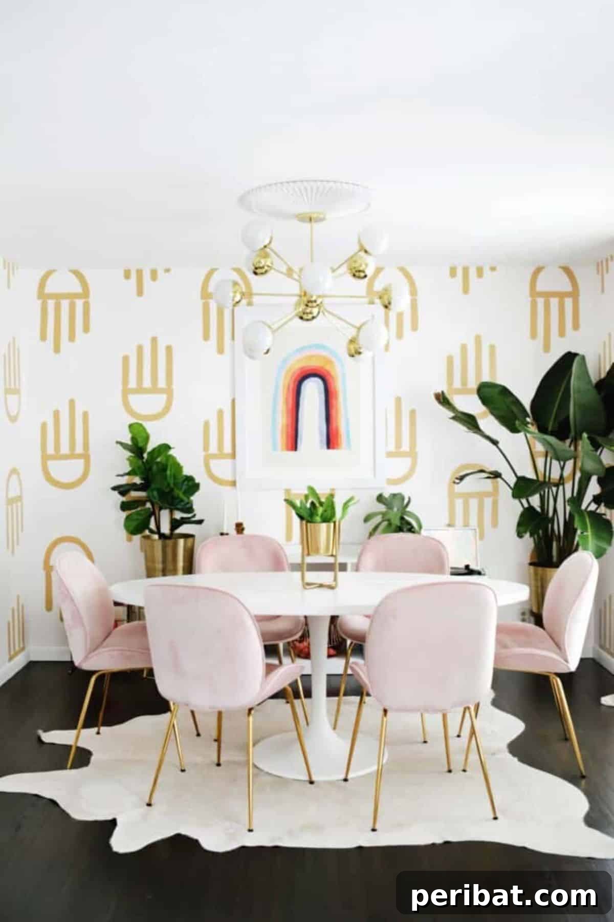 49 Creative DIY Wallpaper Ideas and Essentials 8 Geometric Painted Wallpaper DIY
