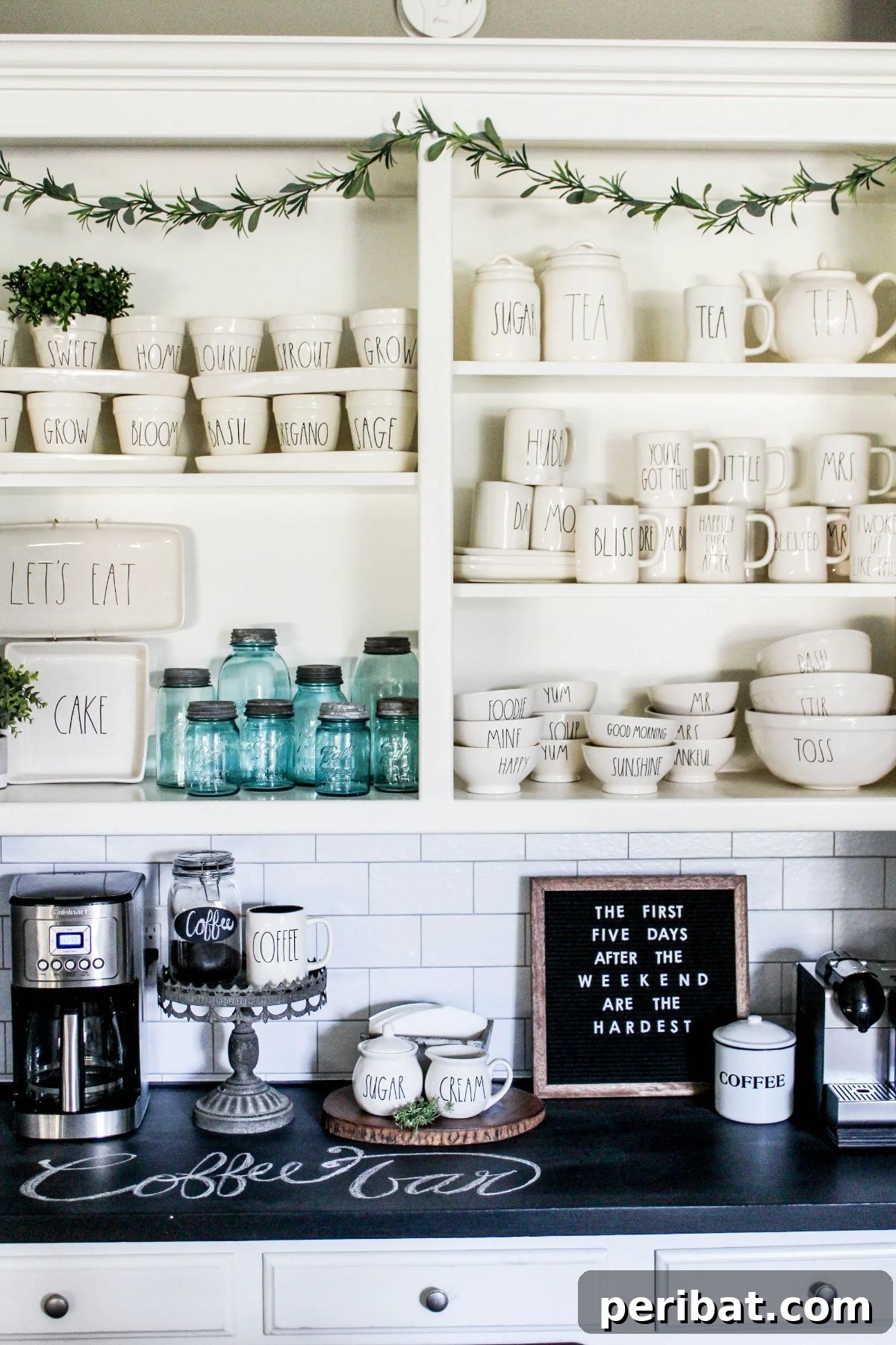 Quick & Easy Coffee Bar Makeover - Chalkboard Paint & Wallpaper
