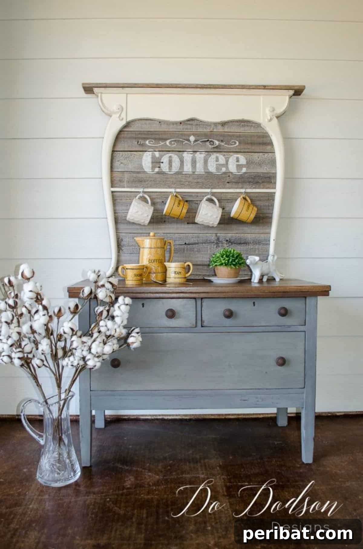 DIY Coffee Bar from Antique Washstand - Vintage Charm
