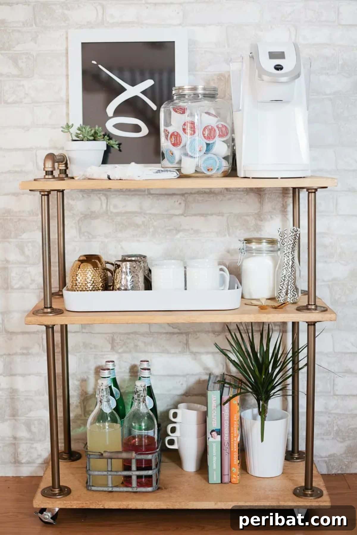 DIY Rustic Coffee Bar Cart - Personalized Coffee Haven