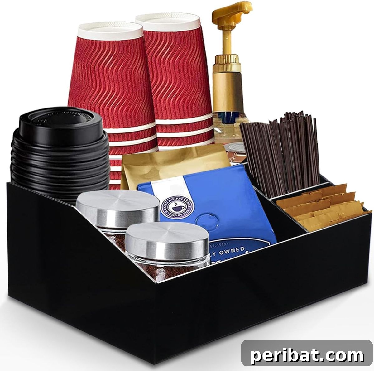 Coffee Station Organizer for Countertop Condiments