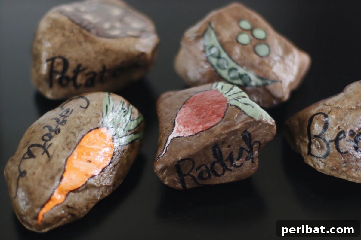 Heartfelt Handmade Gifts for Grandparents 23 Painted Rock Garden Markers