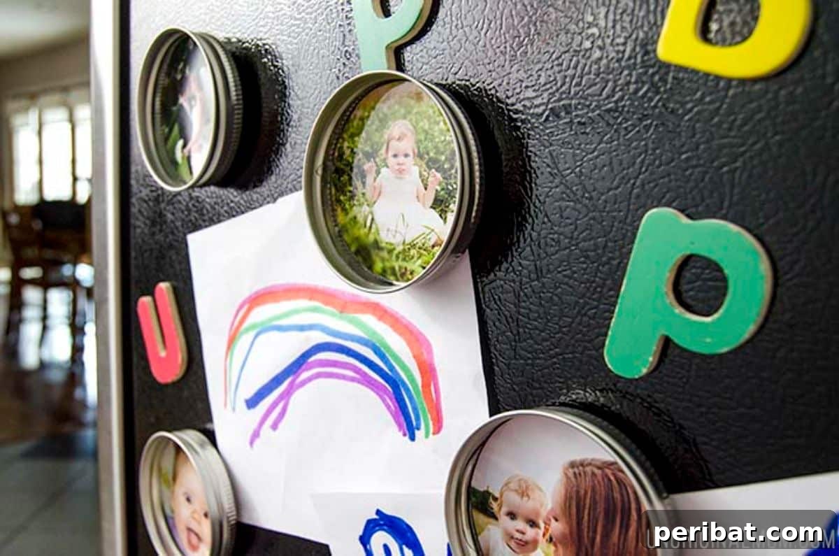 Unleash Your Creativity 50 Personalized DIY Gifts 10 DIY Upcycled Mason Jar Lid Magnets