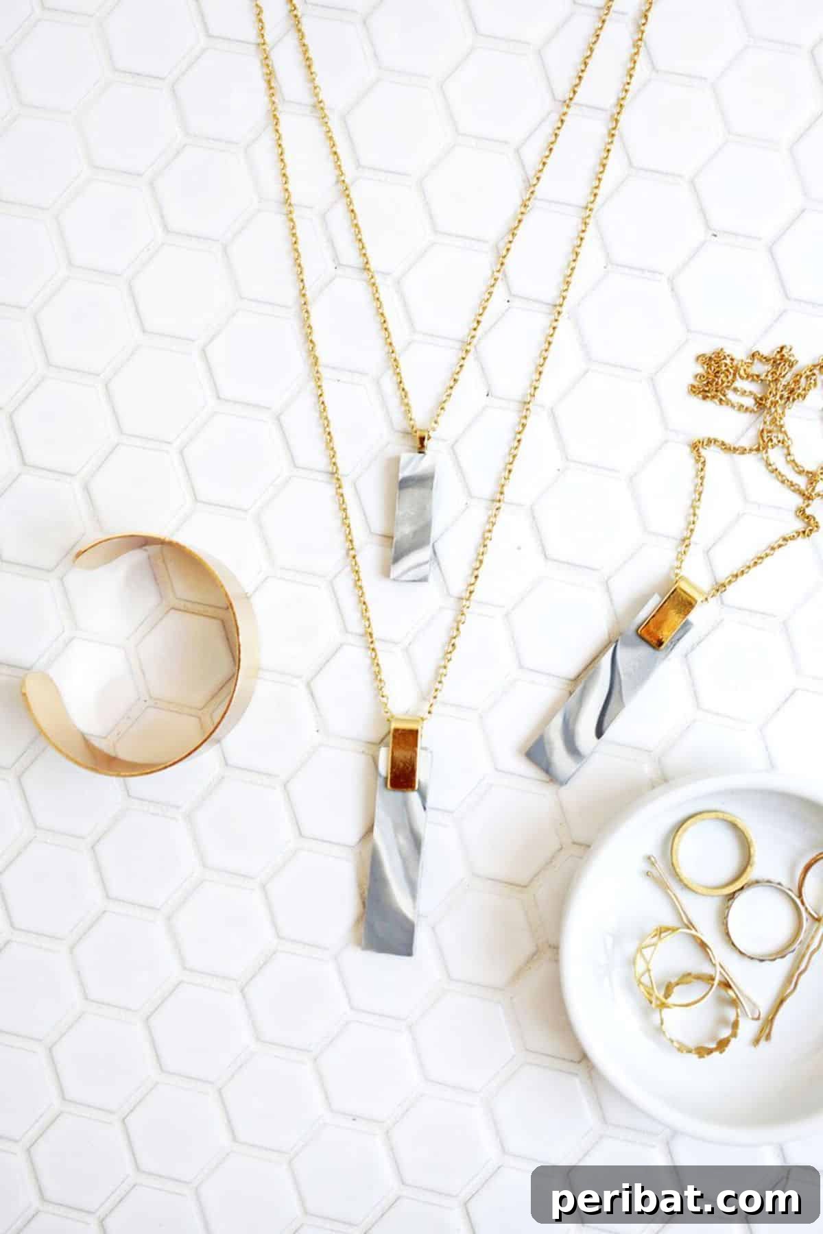 DIY Marbled Clay Pendant