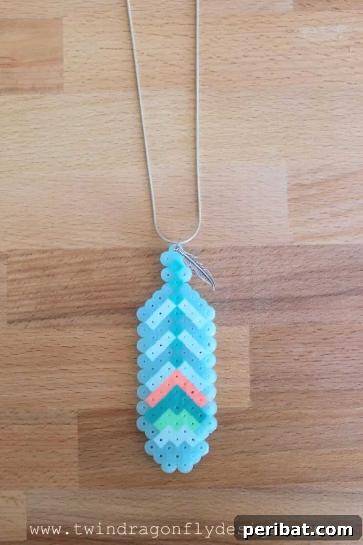 DIY Feather Perler Bead Necklace