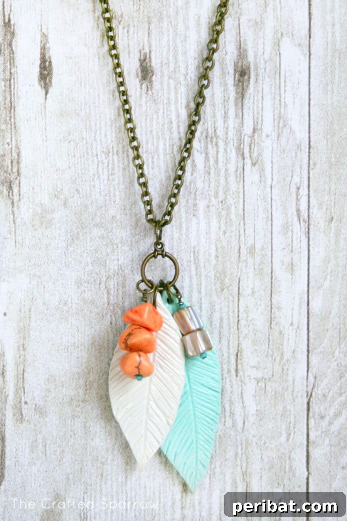 DIY Polymer Clay Feather Necklace
