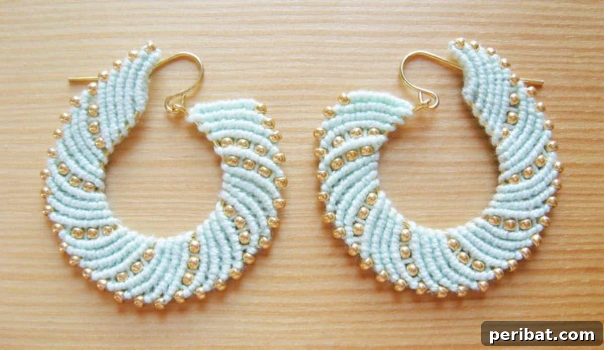 Stunning & Simple: 50 Creative Earring Projects 12 DIY Macrame Swirl Earrings