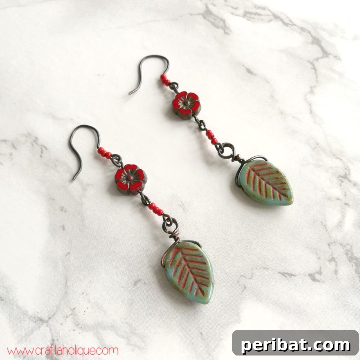 Stunning & Simple: 50 Creative Earring Projects 18 DIY Clay Leaf & Flower Dangle Earrings