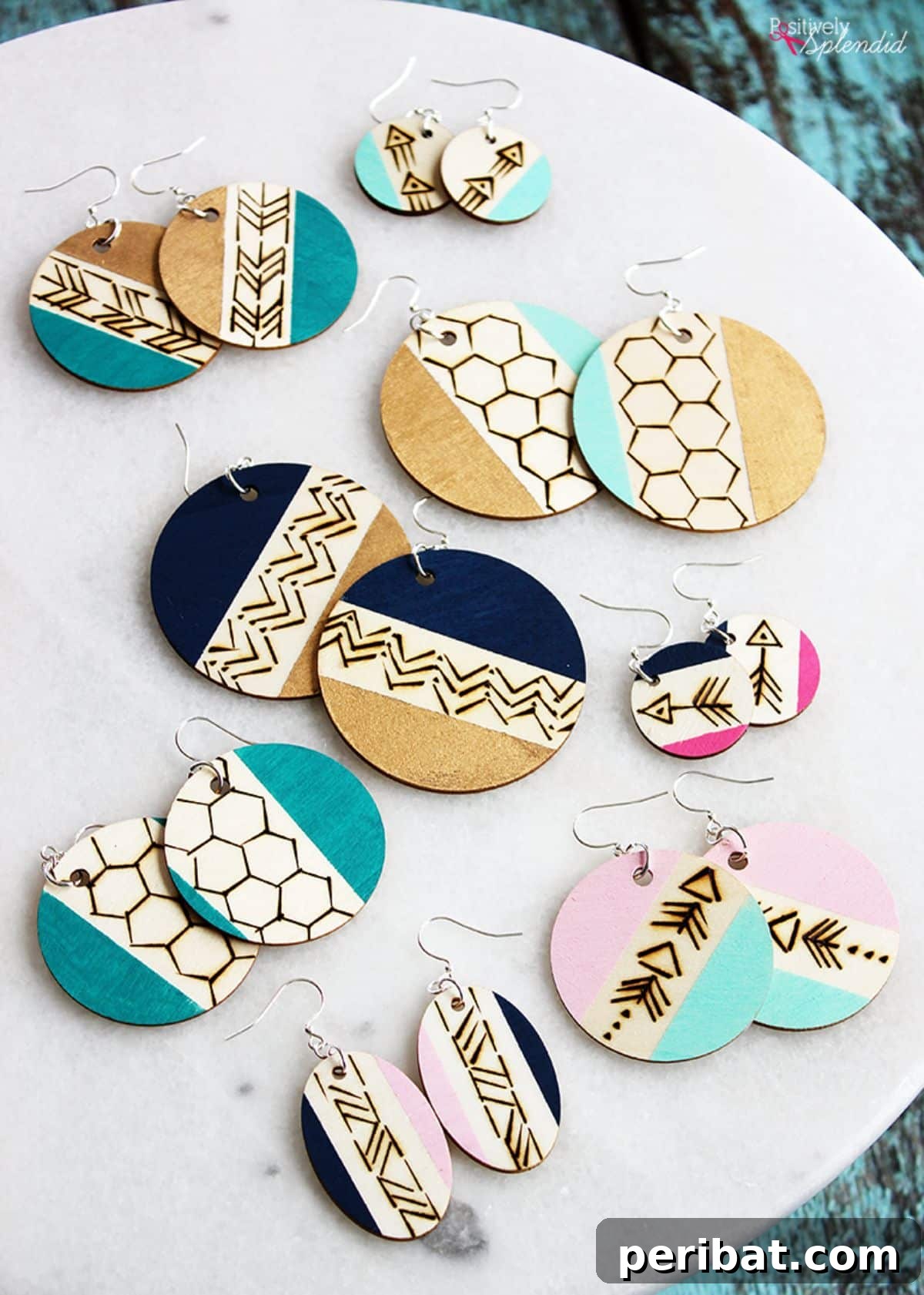 Stunning & Simple: 50 Creative Earring Projects 36 DIY Wood Burned Earrings