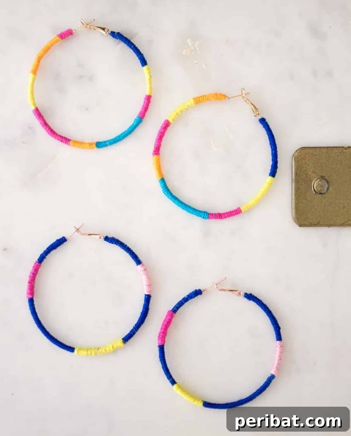 Stunning & Simple: 50 Creative Earring Projects 39 DIY Rainbow Wrapped Earrings