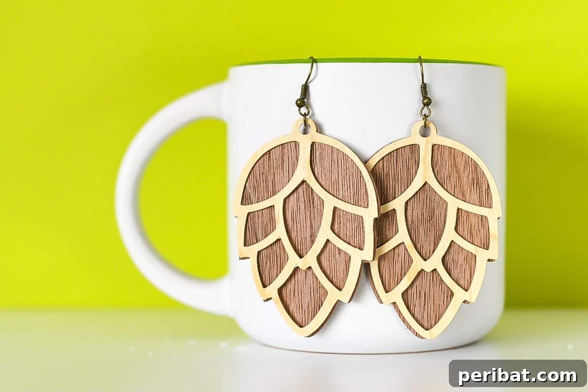 Stunning & Simple: 50 Creative Earring Projects 5 DIY Cricut Veneer Wood Earrings
