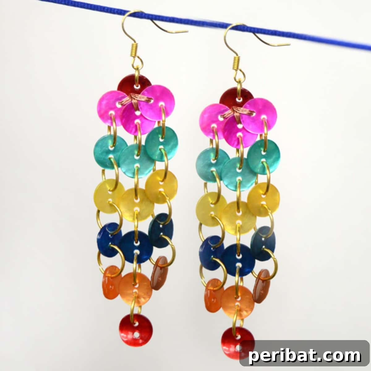 Stunning & Simple: 50 Creative Earring Projects 48 DIY Rainbow Dangle Button Earrings