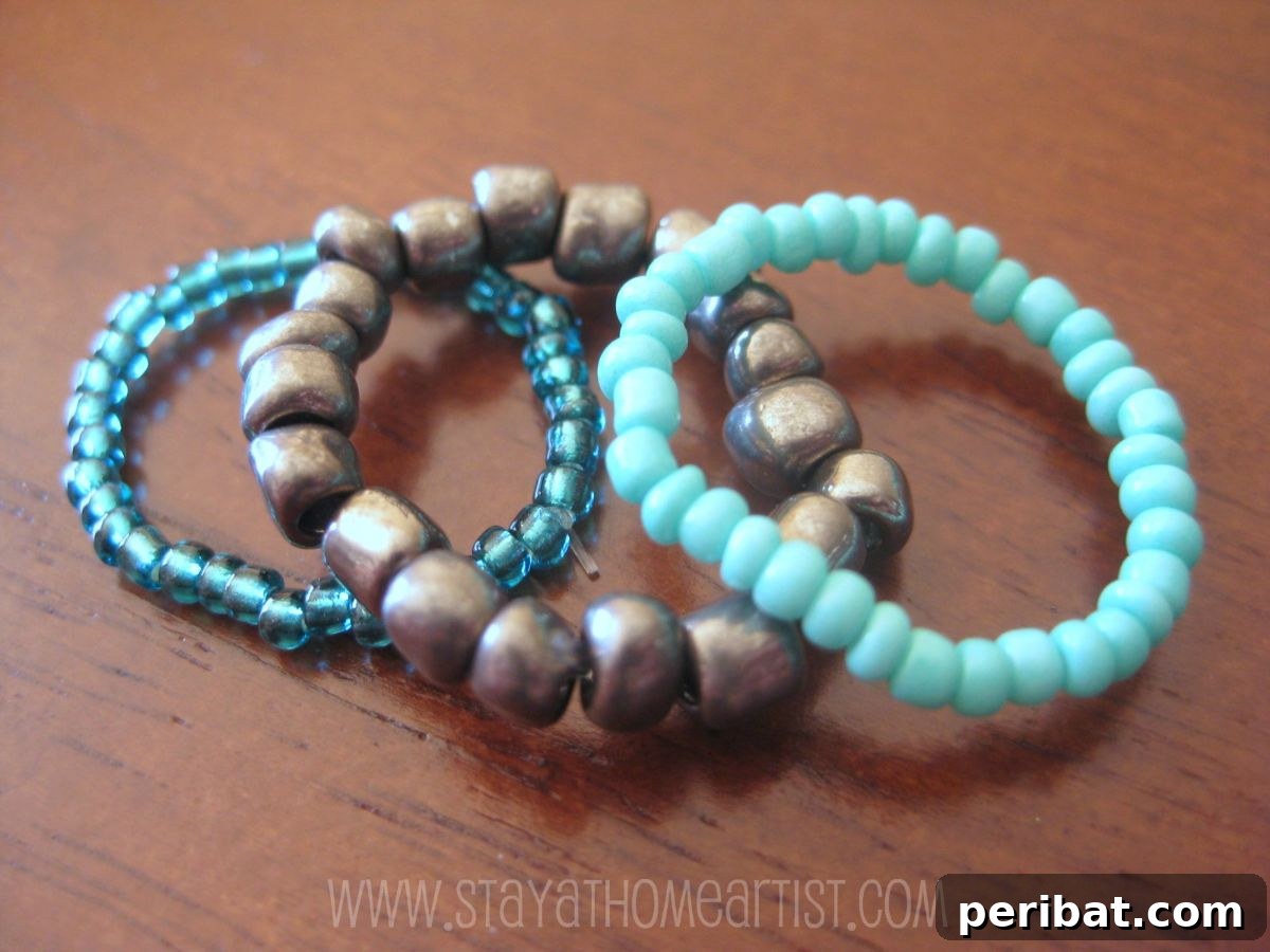 45 Creative DIY Ring Ideas 27 DIY Stretchy Stackable Bead Rings