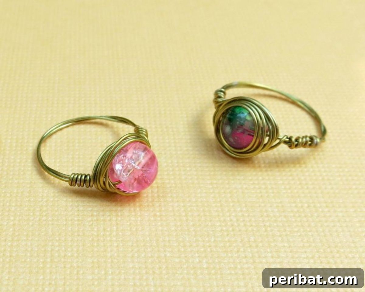 45 Creative DIY Ring Ideas 46 DIY Wire Wrapped Bead Rings