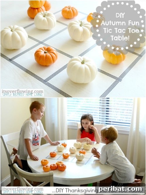 Effortless Thanksgiving: 25 DIY Decor Ideas 14 Pumpkin Tic Tac Toe