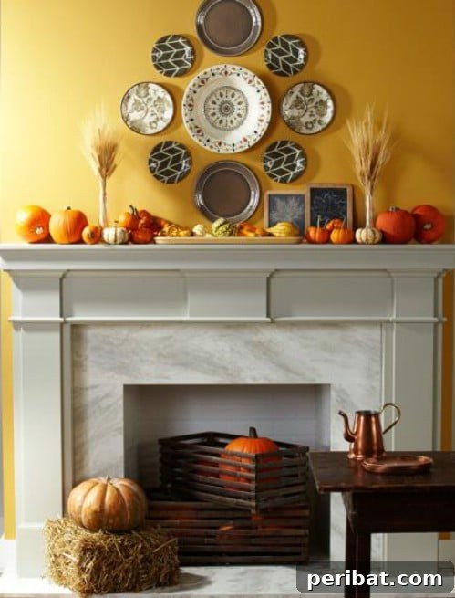 Effortless Thanksgiving: 25 DIY Decor Ideas 22 Create a Harvest Mantel
