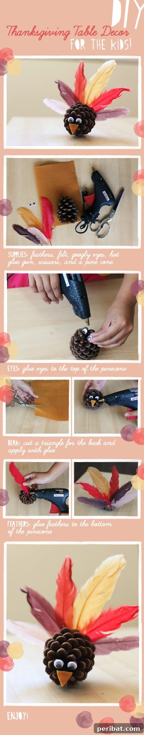 Effortless Thanksgiving: 25 DIY Decor Ideas 23 Pinecone Turkeys