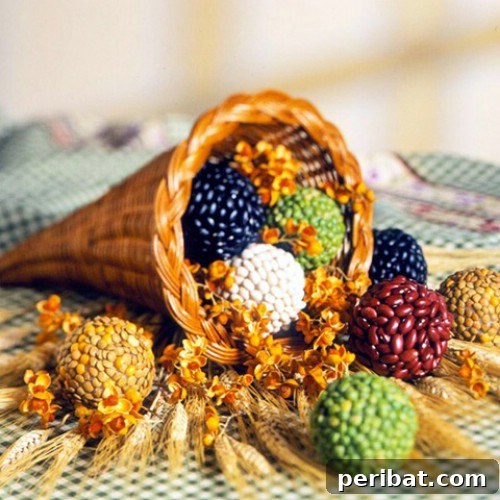 Effortless Thanksgiving: 25 DIY Decor Ideas 24 Seed Balls Cornucopia