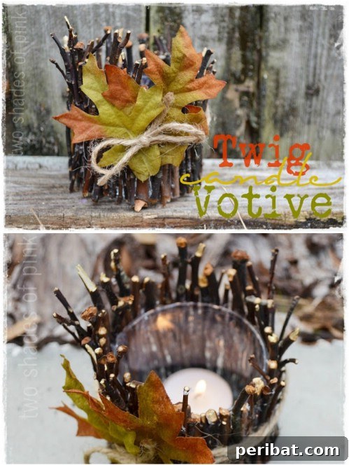 Effortless Thanksgiving: 25 DIY Decor Ideas 26 Traditional Twig Votives