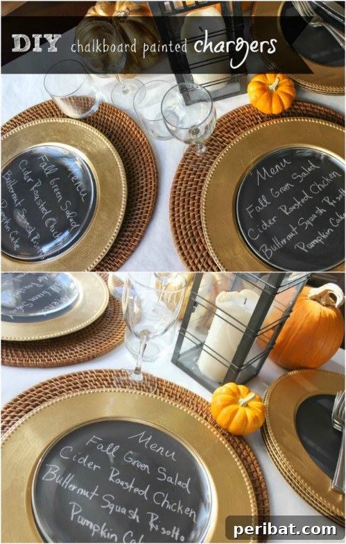 Effortless Thanksgiving: 25 DIY Decor Ideas 8 Chalkboard Chargers