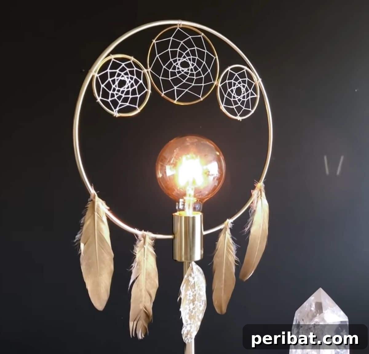 Crafting Dream Catchers: 50 DIY Ideas and Starter Kits 23 DIY Dream Catcher Lamp