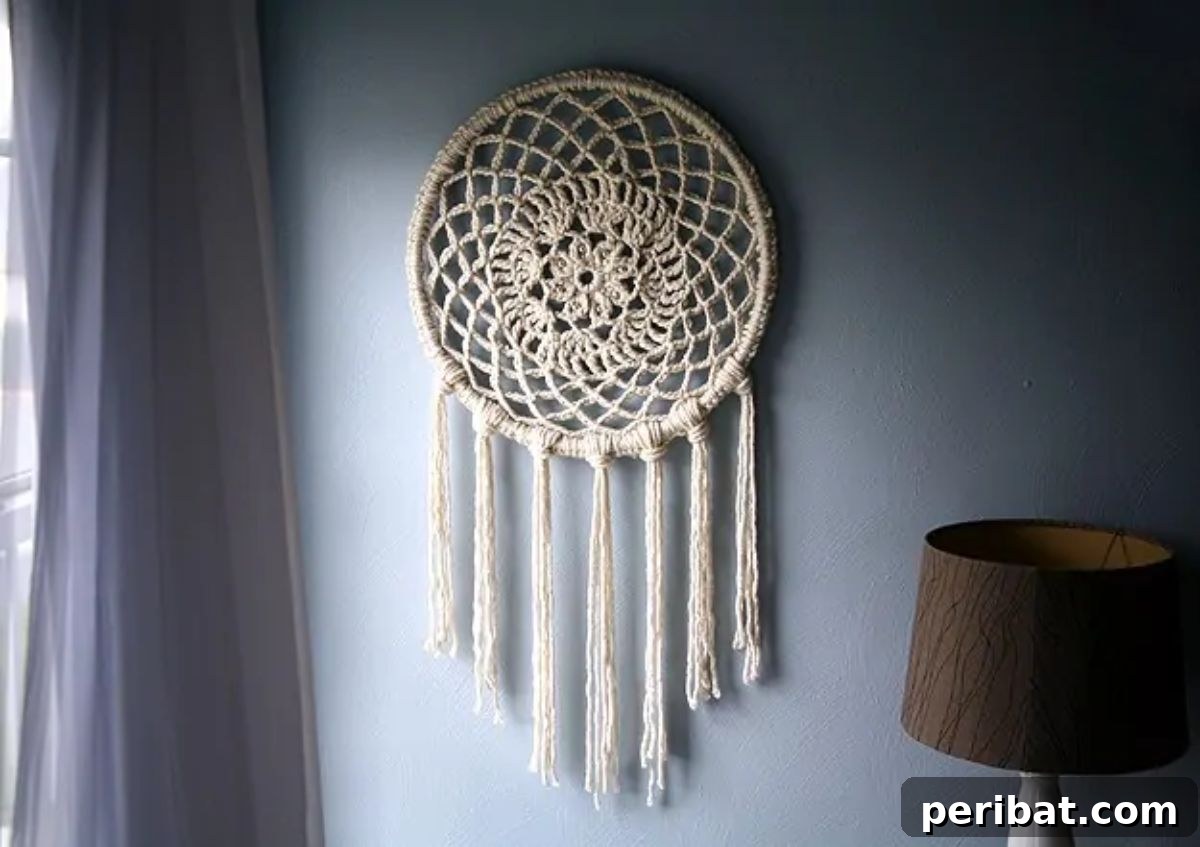 Crafting Dream Catchers: 50 DIY Ideas and Starter Kits 35 Large Macrame Doily DIY Dream Catcher