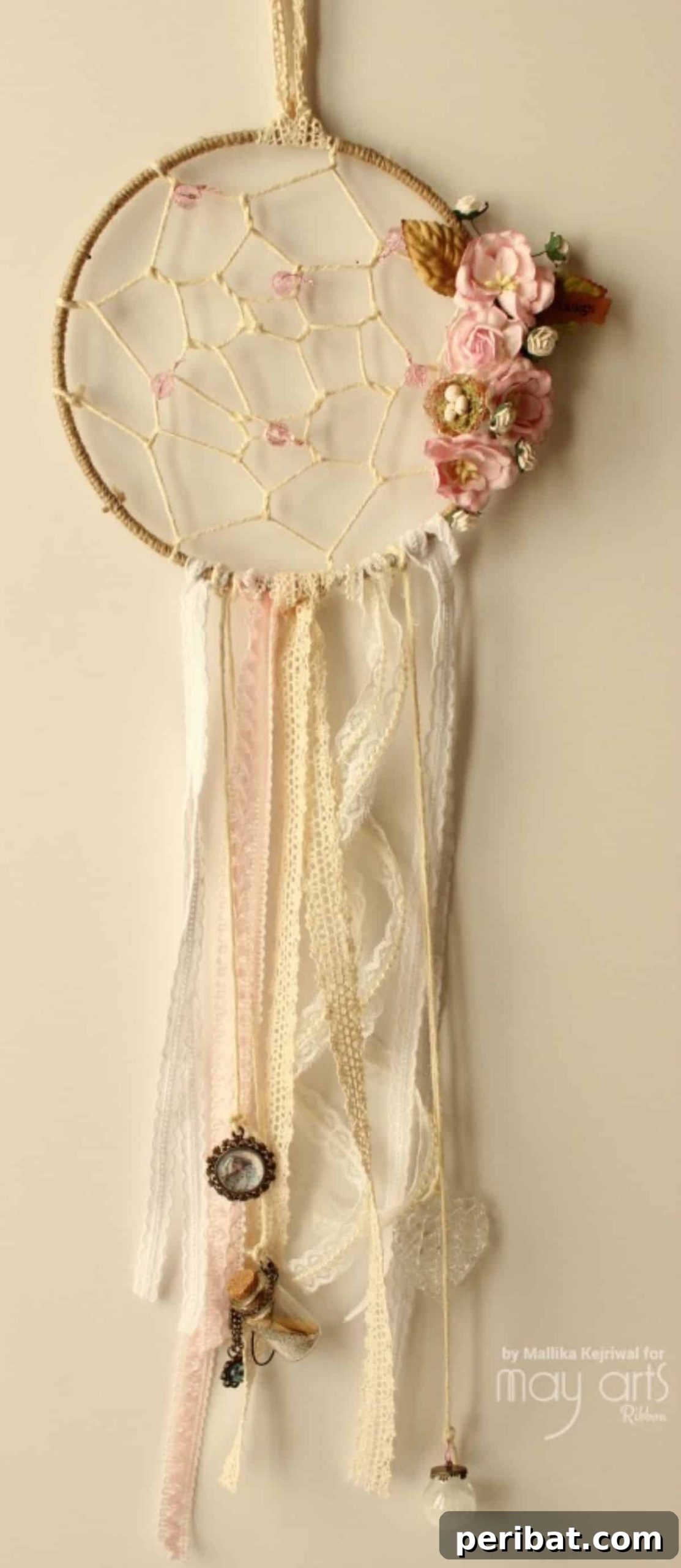 Crafting Dream Catchers: 50 DIY Ideas and Starter Kits 46 DIY Floral Shabby Chic Dream Catcher