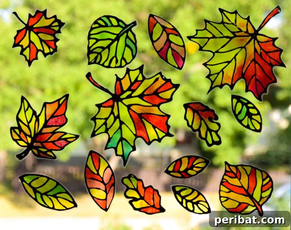 Catch the Light: 50 Unique Sun Catcher Crafts 12 DIY Fall Leaf Suncatchers