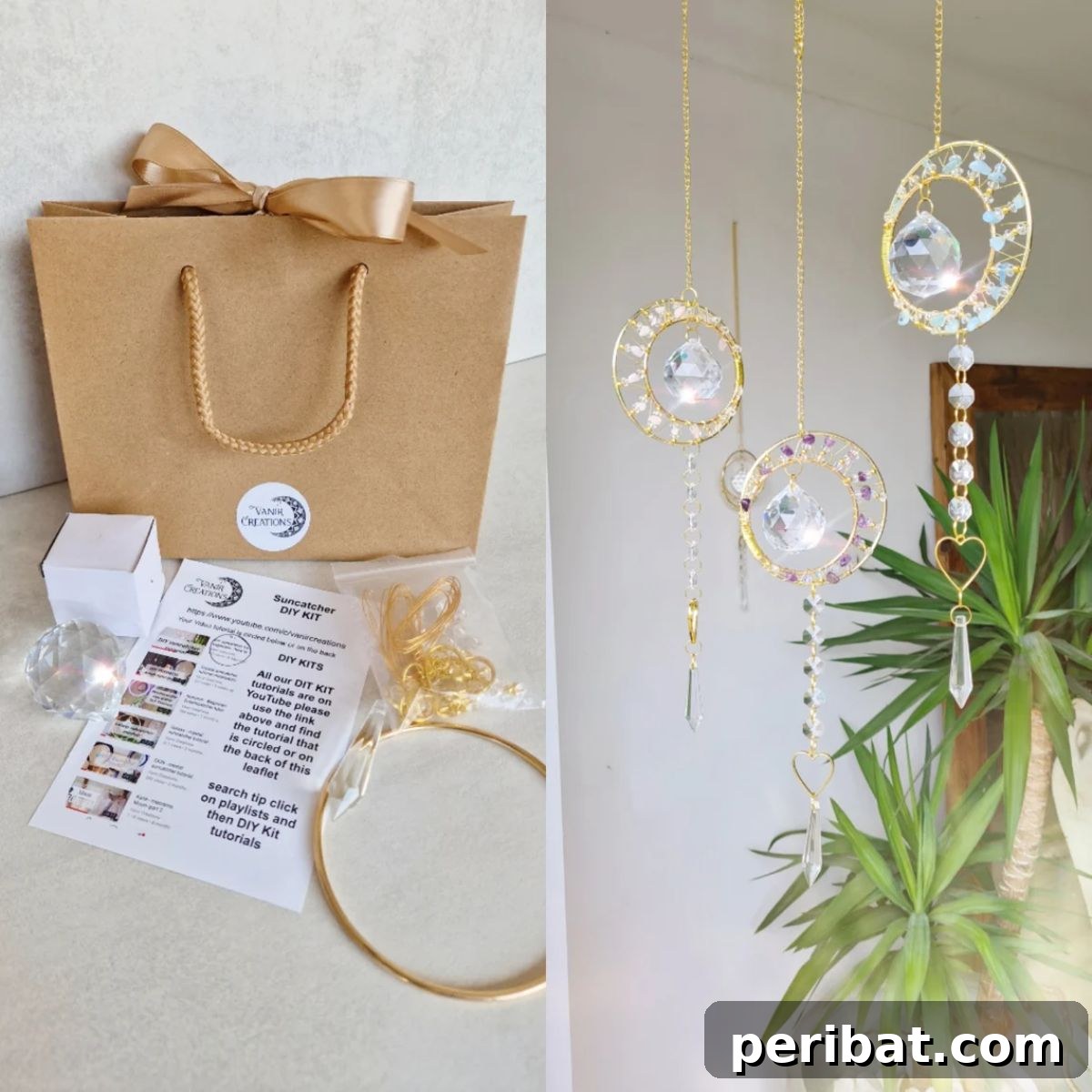Catch the Light: 50 Unique Sun Catcher Crafts 3 DIY Suncatcher Kit With Crystals, Moon, And StarCraft Kit