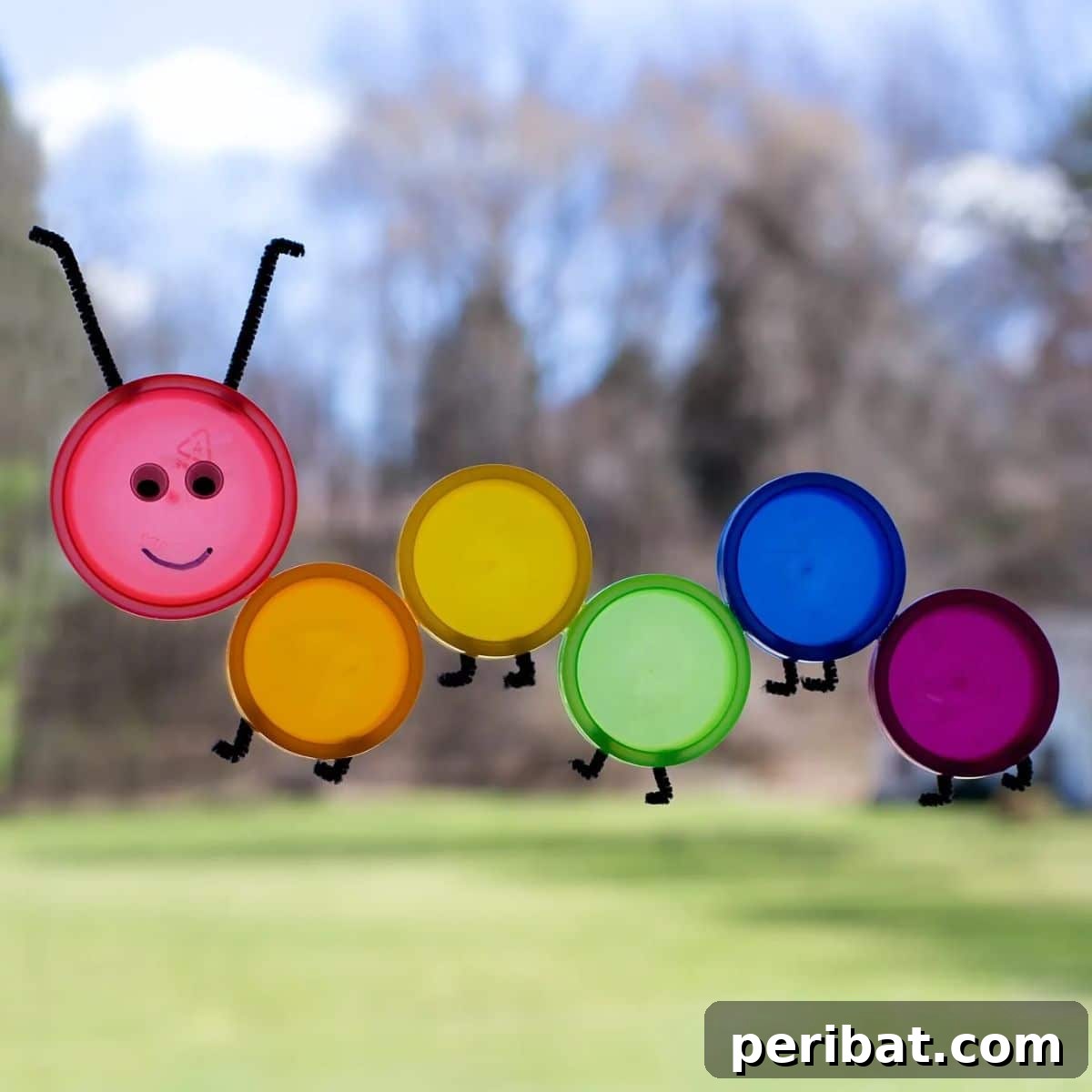 Catch the Light: 50 Unique Sun Catcher Crafts 28 DIY Colorful Caterpillar Suncatcher