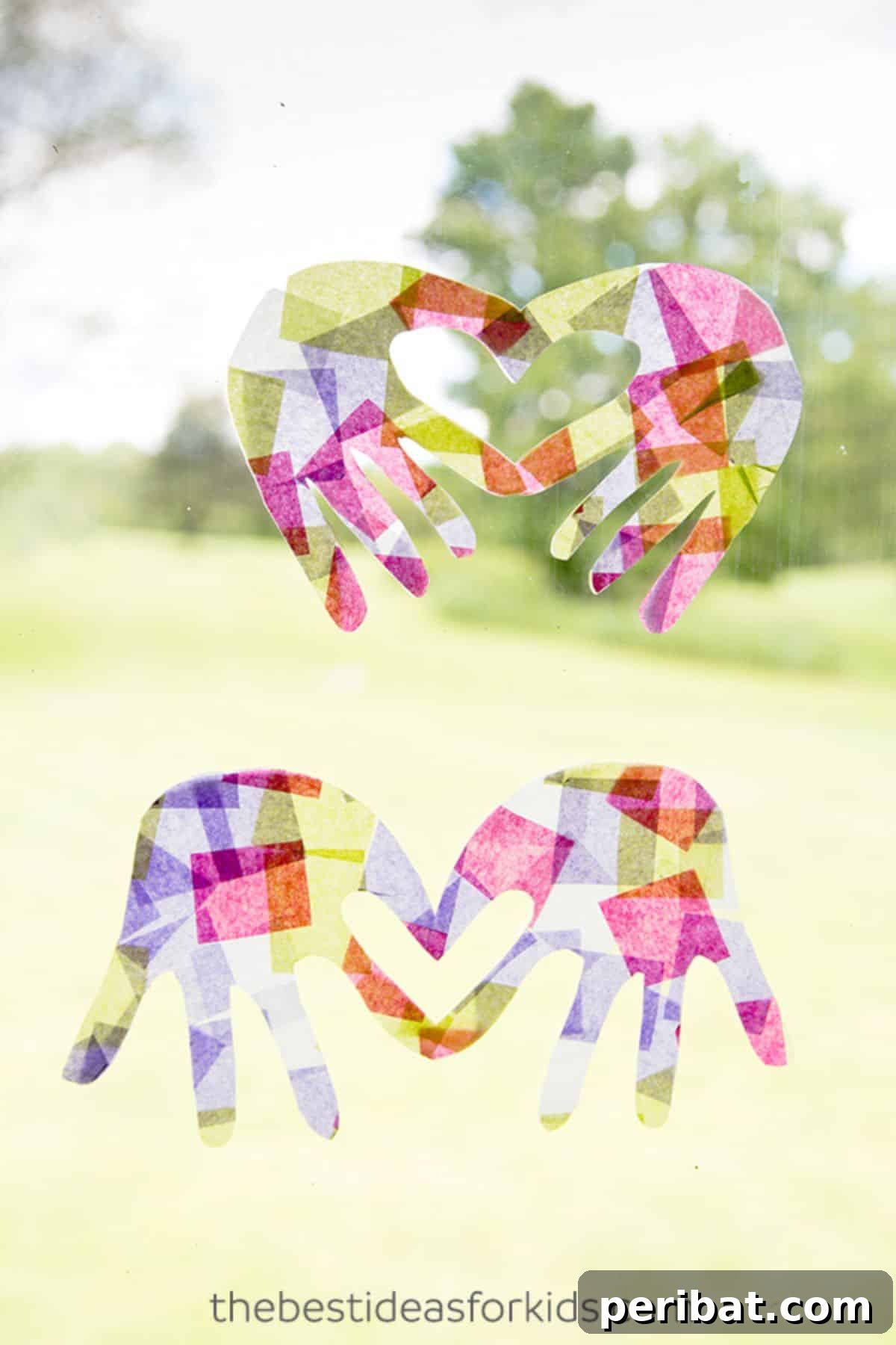 Catch the Light: 50 Unique Sun Catcher Crafts 6 DIY Handprint Suncatcher