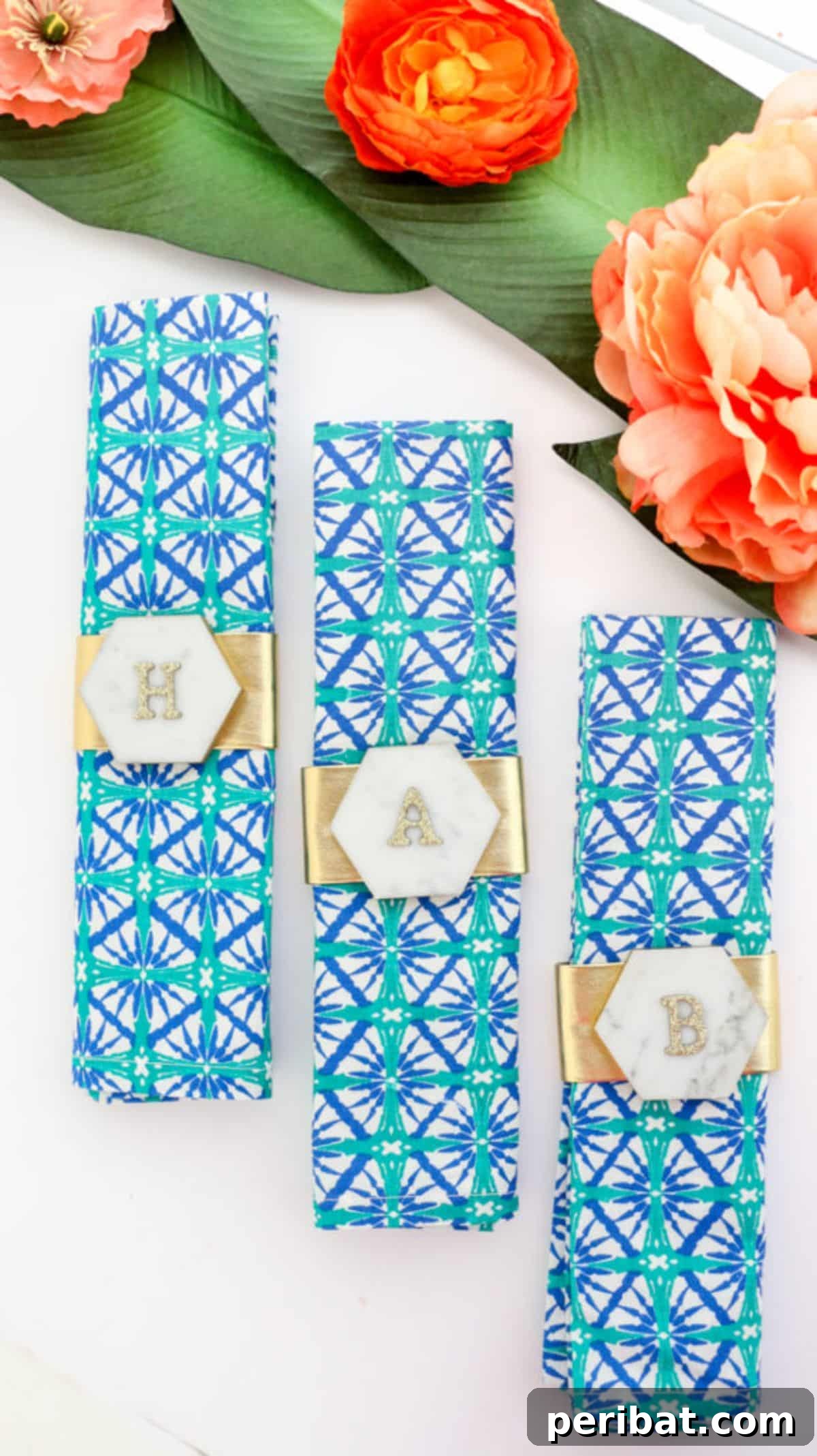 26 DIY Eclectic Decor Ideas to Spark Your Creativity 24 DIY Marble And Gold Monogrammed Napkin Rings