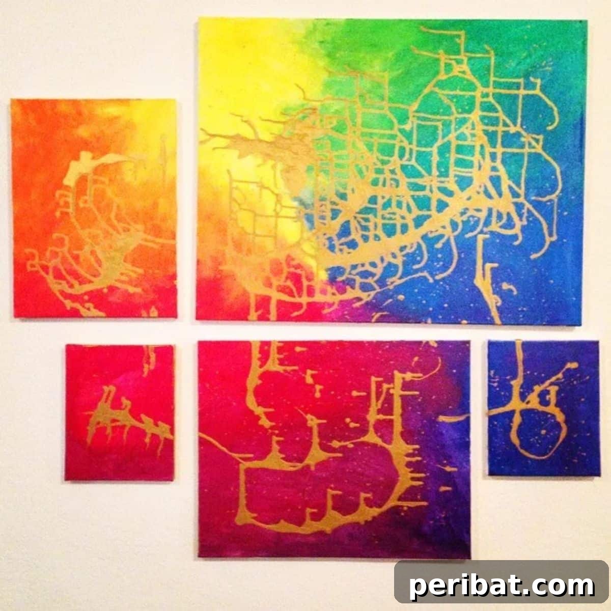 26 DIY Eclectic Decor Ideas to Spark Your Creativity 6 DIY Rainbow Metallic Wall Art