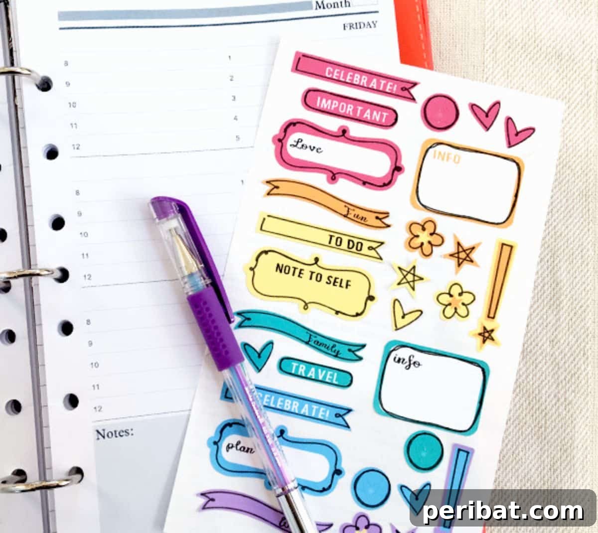 37 DIY Sticker Projects: Craft Your Own Style 5 Customizable DIY Planner Stickers for Organization