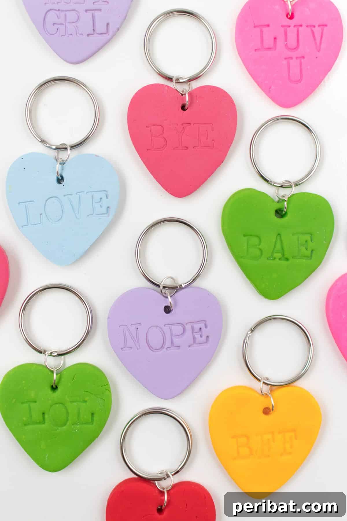 Craft 50 Amazing DIY Keychains 13 DIY Embossed Heart Keychains