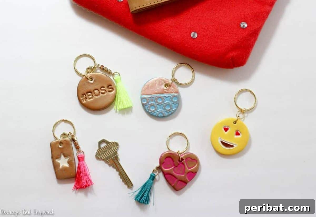 Craft 50 Amazing DIY Keychains 18 DIY Air Dry Clay Keychains