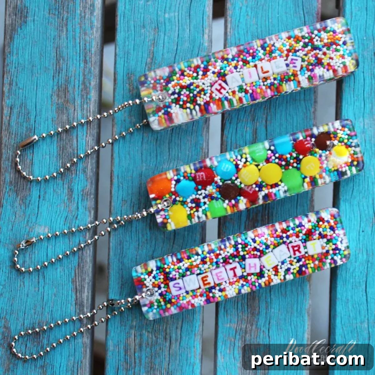 Craft 50 Amazing DIY Keychains 28 DIY Resin Candy Sprinkles Keychain