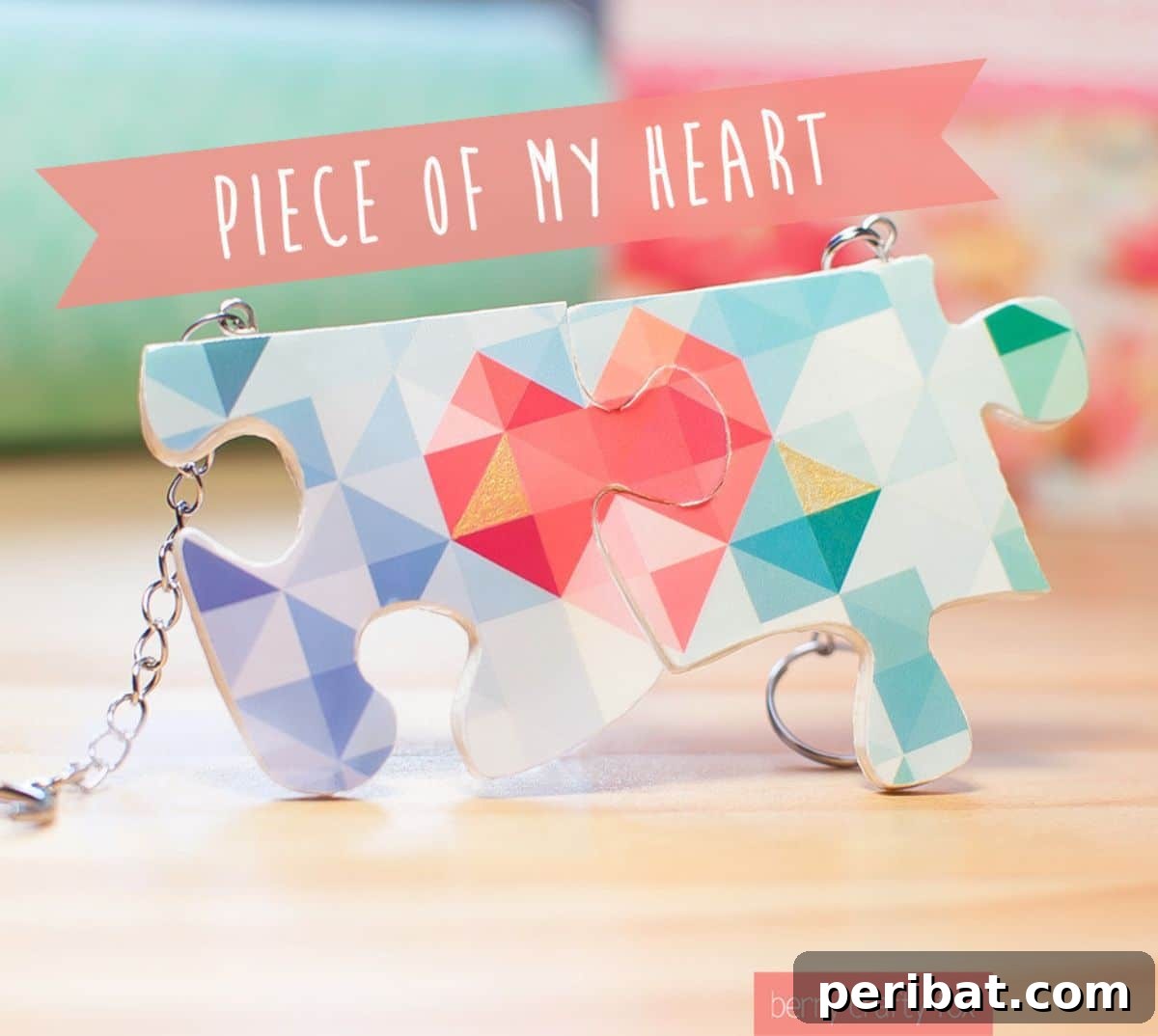 Craft 50 Amazing DIY Keychains 36 DIY Heart Puzzle Keychain