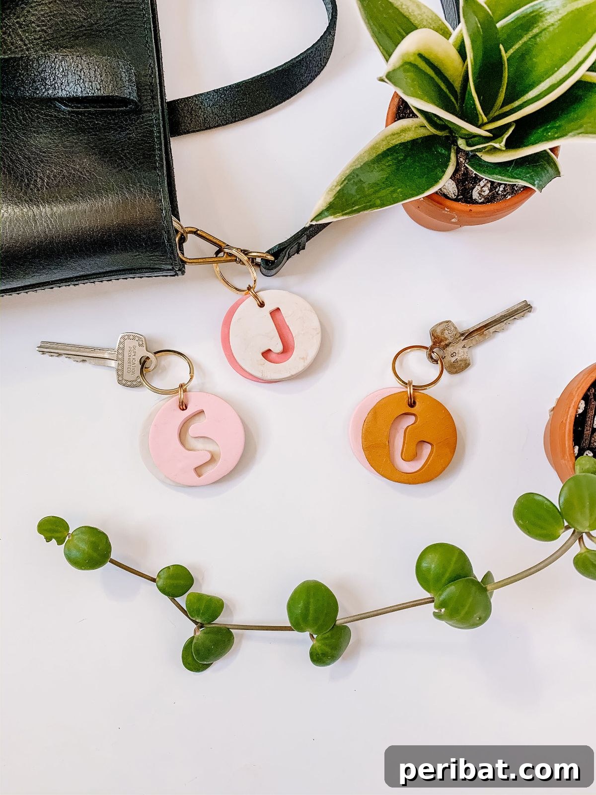 Craft 50 Amazing DIY Keychains 45 DIY Clay Monogrammed Keychains