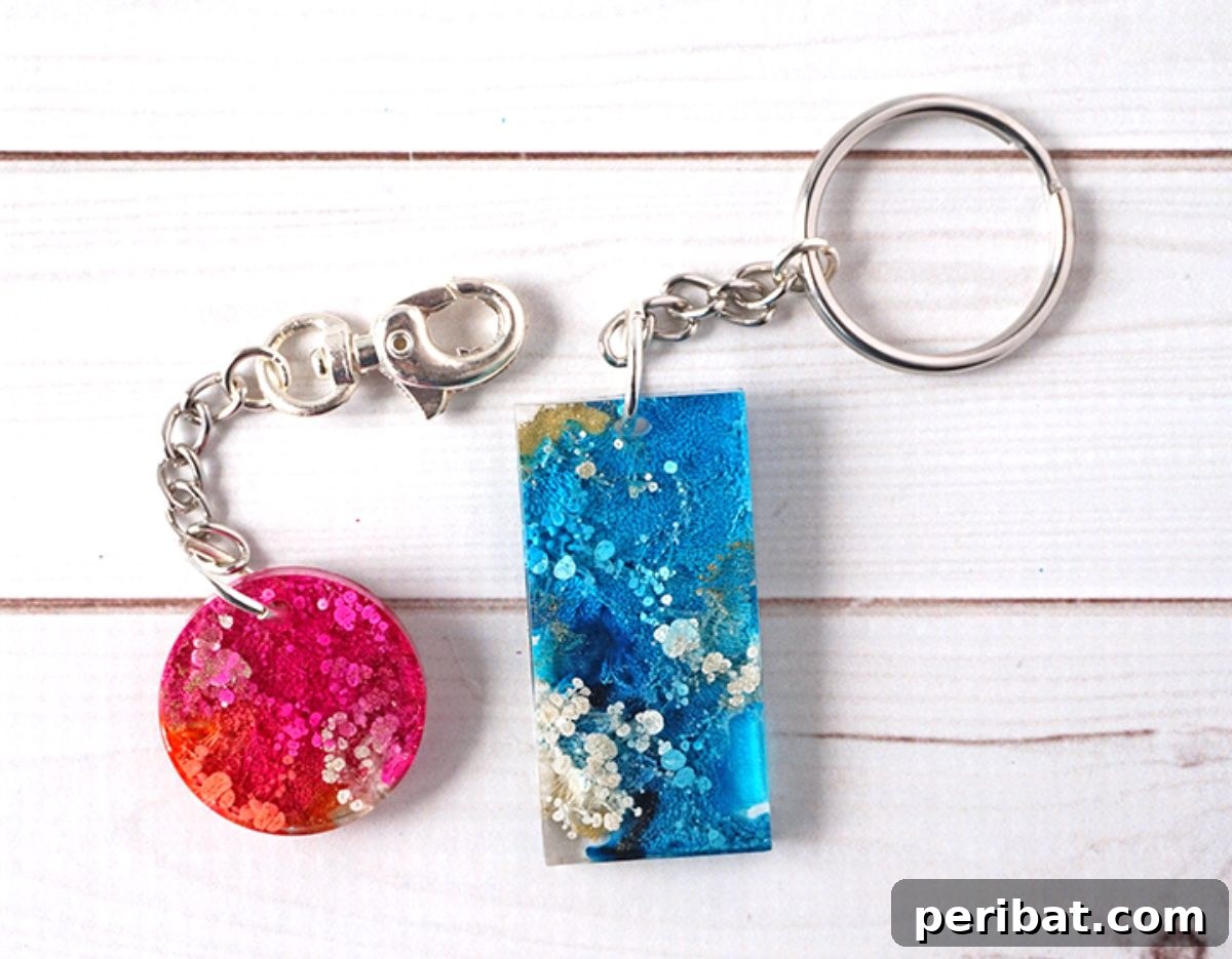 Craft 50 Amazing DIY Keychains 48 DIY Alcohol Ink Resin Keychains