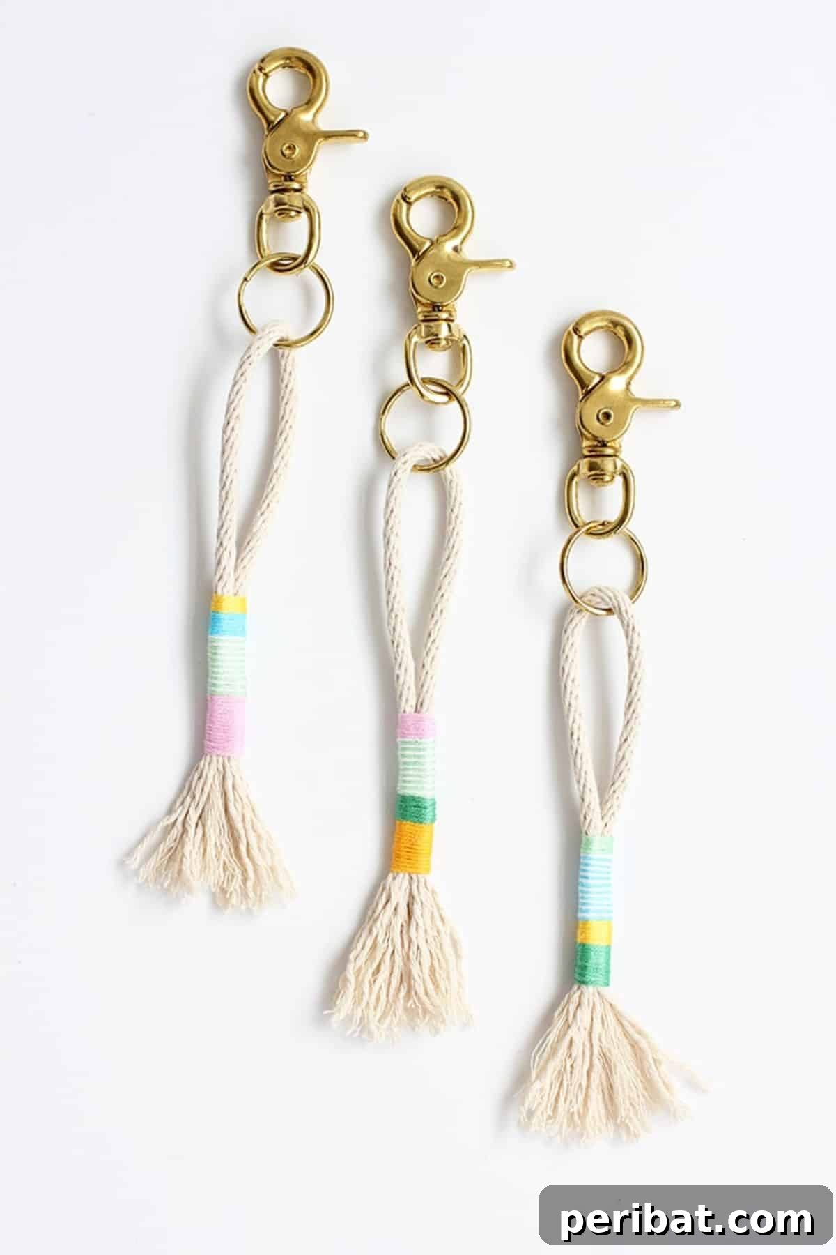 Craft 50 Amazing DIY Keychains 9 DIY Rope Tassel Keychains