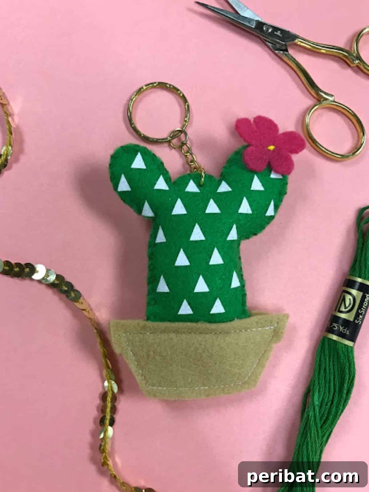 Craft 50 Amazing DIY Keychains 10 DIY Felt Cactus Keychain