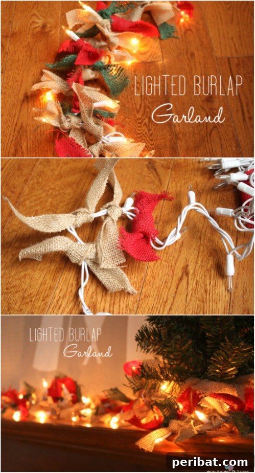 Lighted Burlap Garland