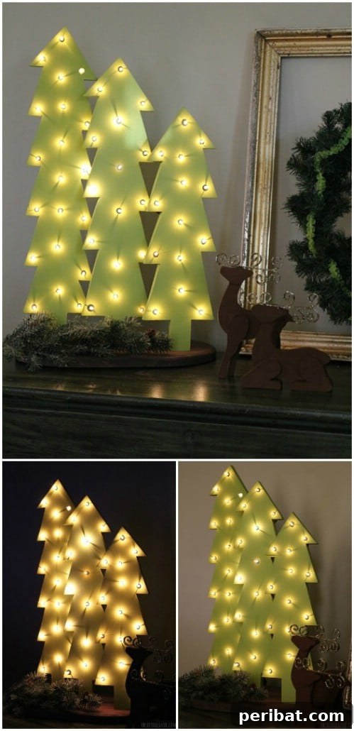 Wooden Tree with Lights