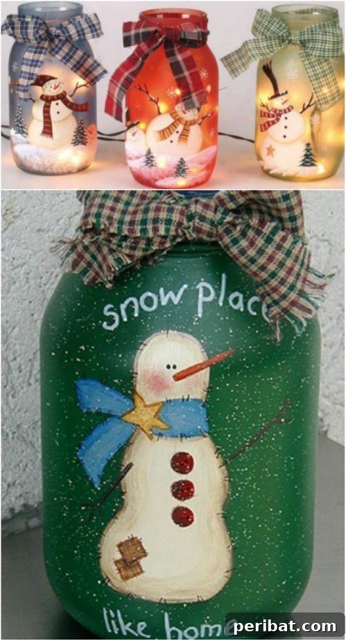 Snowman Mason Jars