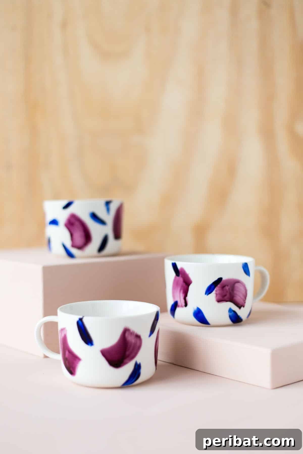 Artistic DIY Brush Painted Mugs for a Custom Look