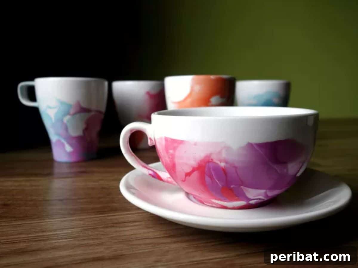 Create Stunning DIY Nail Polish Marbled Mugs Easily